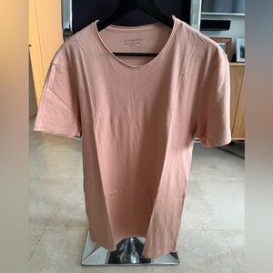 All Saints Figure Tee, Color is washed brick pink, Men's Shirt